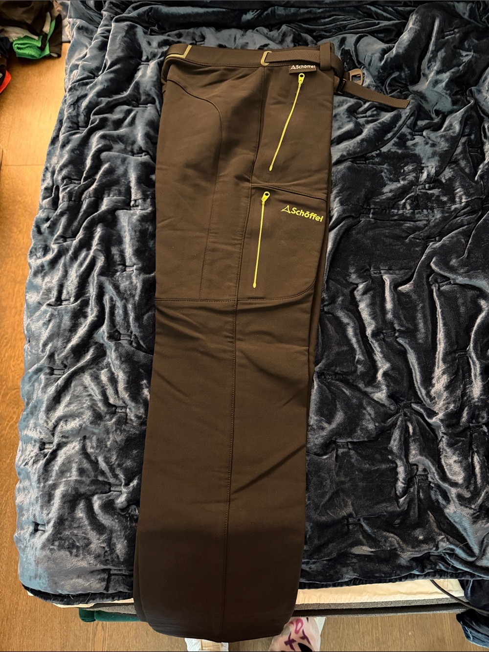 Women's Olive Cargo Pants with Yellow Zip Accents